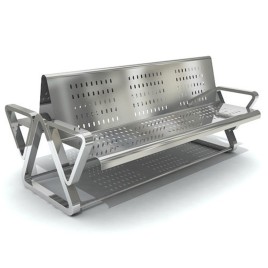 Double Sided Stainless Steel Bench, With Backrest, 6 Seater