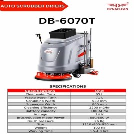Dynaclean Auto Scrubber Drier Db-6070T, 750 W