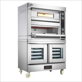 Ecoline Semi-Automatic Two Deck 4 Tray Gas Baking Oven with Proofer, For Biscuit,Cakes and Breads, 2 KW