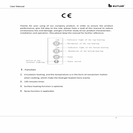 Electric Convection Oven with 4 trays and Steam Regulation