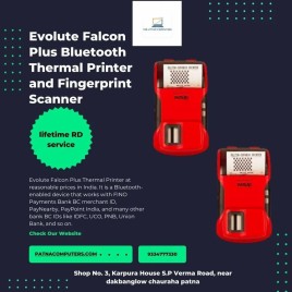 Evolute Falcon plus L1  Bluetooth finger print scanner and thermal printer