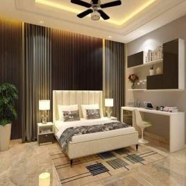 Farm House interior design services work provided wood work & furniture