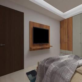 Farm House interior design services work provided wood work & furniture