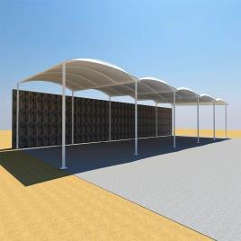 Ferrari Pvc Tensile Car Parking Structure, For Commercial, Coated