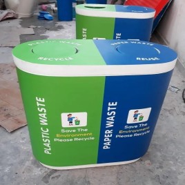 Fiber 60x3 Ltr FRP Trio Dustbin, 47X17X32""