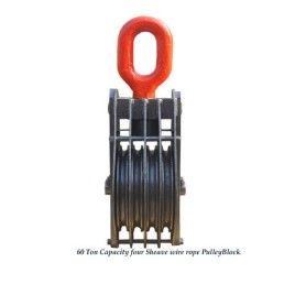 Five Sheave Wire Rope Pulley Block, For Bridge Crane, Capacity: 125 Ton
