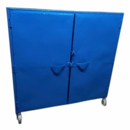 Floor Mounted Powder Coated Blue Stainless Steel Storage Cabinet, For Hotel