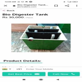 FRP Bio Digester Tanks, Capacity: 2000 Liter