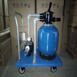 FRP Top Mount Trolley mounted swimming pool filter, For Commercial