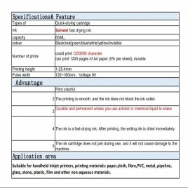 G1309S+/JS10 Ink Cartridge Quick-dry 25.4mm Print Height Handheld Inkjet Printer