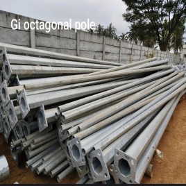 Galvanized Iron (GI) Single-Arm 7 M Octagonal Pole, For Outdoor
