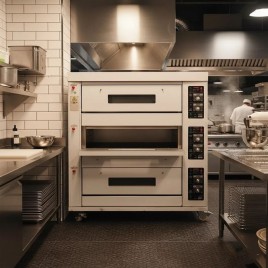 Gas 3 Deck 6 Tray Oven (Analog Control, 400°C Max Temp)