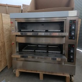 Gas Double Deck Bakery Oven with Analog Control (6 Trays, 16x24 Inch)