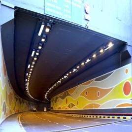 GLASS MOSAIC TILES TUNEL WALL