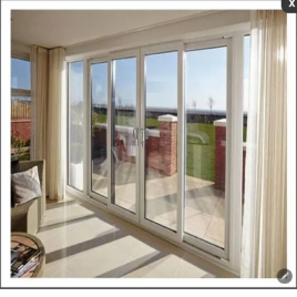 Glass White Office UPVC Sliding Door, Interior