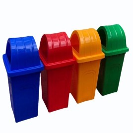 Green Plastic Dustbin, Capacity: 40 L, For Outdoor