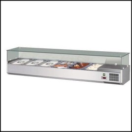 Grey Stainless Steel Chilled Display Counter, For Commercial
