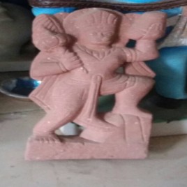 Grp Marbles Red Hanuman Sandstone Statue, For Indoor/Outdoor, Size: 3feet