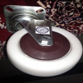 Harman Wheels Sheet Metal Castor With White Polymer Wheel