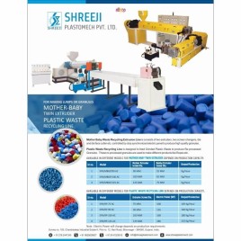 HDPE SHREEJI Recycling Extruder Machine, Production Capacity: 150 kg/hr