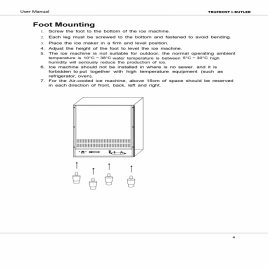 Ice Machine with self contained bin (36kgs/24hrs), Model Name/Number: Ic 35Bw Premia, 30