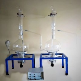 INDOSATI GLASS,MILD STEEL DISTILLATION VERTICAL UNIT DOUBLE GLASS, For Pharma