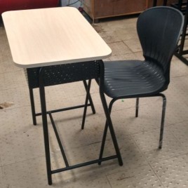 Iron Wooden Student Desk And Chair, For School/ College