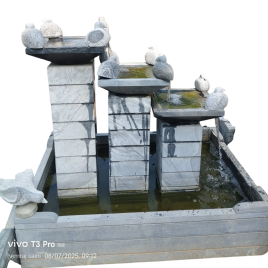 Light Grey Marble Water Fountain, Size: 24X24X36 Inch