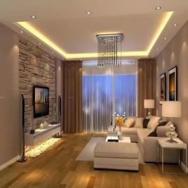 Living Room Interior Design Services Work Provided Wood Work & Furniture