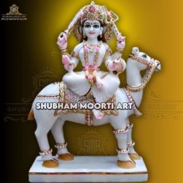 Marble Dasha Mata Statue, Temple, White