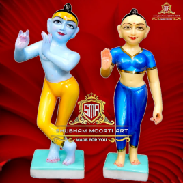 Marble Iskcon Radha Krishna Statue