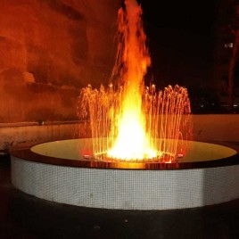 Marble Multicolor Fire Wave Water Fountain, For Outdoor