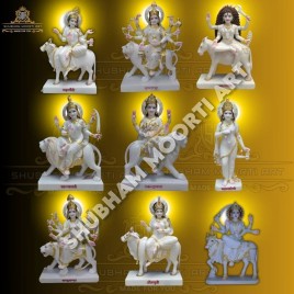 Marble Navdurga Statue, Temple, White