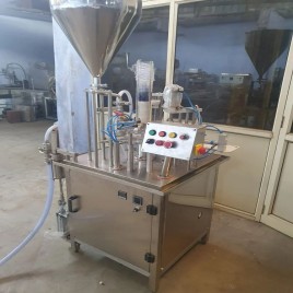 Mate Stainless Steel Automatic Yogurt Filling Machine, Capacity: 500 cups/hour, 5 kw