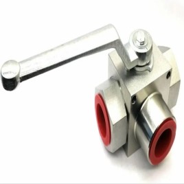 Material: Aluminium Alloy 315 Bar TECHNO HYD KHB 3K-G 1"" 3 WAY HYDRAULIC BALL VALVE, Size: Shining Silver