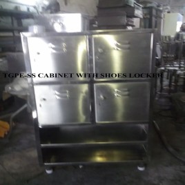 Matt finish Polished SS Cabinet With Shoe Rack, For industrial