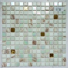 Medallions Glass Mosaic Tiles Glossy & Metallic Finish