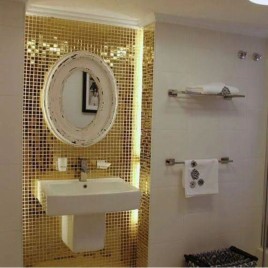 Medallions Gold Glass Mosaic Tiles