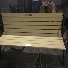 Metal Outdoor Garden Benches, With Backrest, 3 Seater