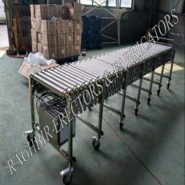 Mild Steel 10-20 Feet Flexible Power Free Roller Conveyor, Capacity: 50 kg/feet, Roller Diameter: 40 mm