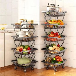 Mild Steel 4 Layer Fruit Basket Trolley, Size/Dimension: Available