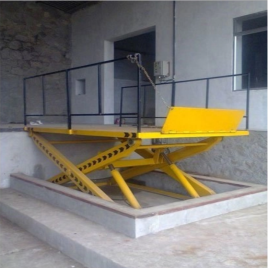 Mild Steel Electric Pit Mounted Scissor Lift Table With Flap & Railings, For Industrial