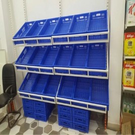 Mild Steel Fruit & Vegetable Display Rack, For Supermarket