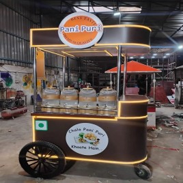 Mild Steel Golgappa Cart Push Cart