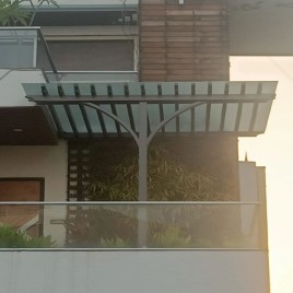 Mild Steel MS Fabricated Pergola Roof Glass, 10x10 Feet