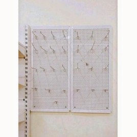 Mild Steel Wall Mounted Perforated Hooks Rack, For Departmental Stores