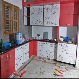 Modern HDHMR L Shaped Modular Kitchen