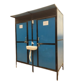 MS 6 Feet Double Compartment Stainless Steel Western Portable Toilet