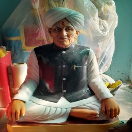 Multicolor 2.5 Feet Human Makrana Marble Statue