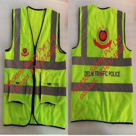 Nylon Green Orange Safety Vest ,, For Construction